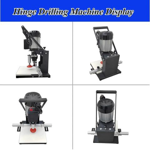 Portable 110V 1100W Hinge Drilling And Boring Machine for cabinets, wardrobes, and doors with 48-6 drill model and depth adjustment