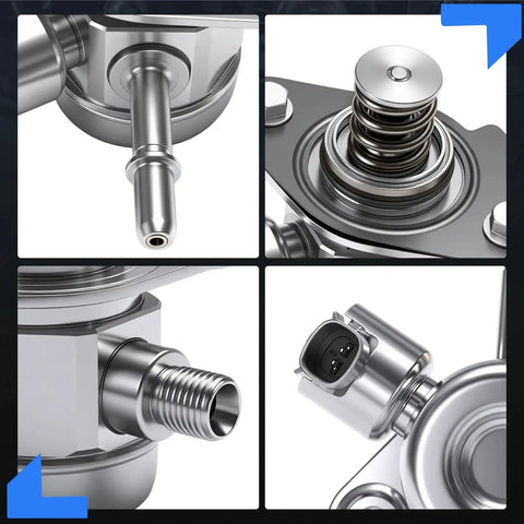 Close-up views of High Pressure Fuel Pump For Chevy Impala 2014 2019 Malibu 2013 2015 Malibu Limited 2016 Buick Regal 2014 2017.
