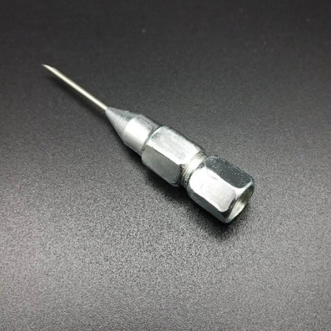 Grease Needle Nozzle Kit Two Piece Leakproof Fittings for precision lubrication sealed bearings on a black background