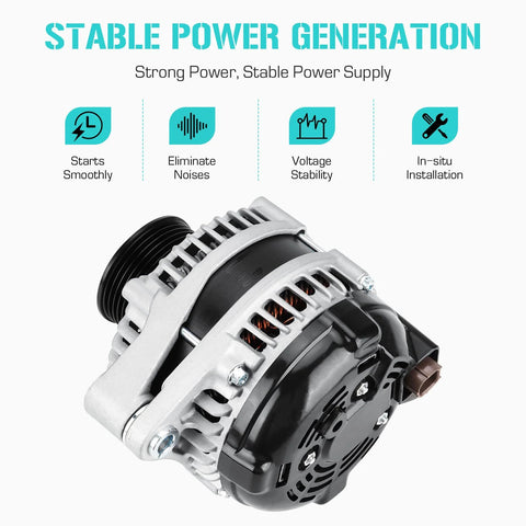 Ready To Roll Alternator For 3.5L Pilot Odyssey Ridgeline 2012 2013 2014 2015 12V 130A CW 6 Groove High Output Replacement