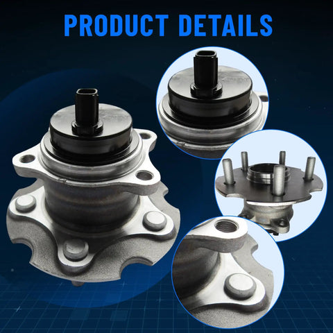 2-Piece Rear Wheel Bearing And Hub Assembly With ABS, 5-Lug, Swap-In Ready For Toyota RAV4 2006-2018, close-up view