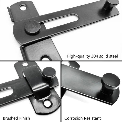 Sliding Barn Door Lock For Privacy In Stainless Steel, Durable Latch For Barn Doors, Pet Doors, Bathrooms, Outdoor, Garage And Windows, 2 Pack, Secure Privacy Latch To Keep Pets And Kids Safe And Maintain Room Privacy