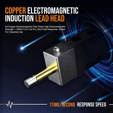 Copper electromagnetic induction lead head for industrial use with high response speed shown in focus