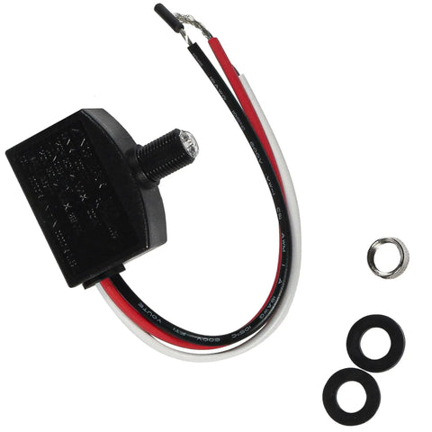 Two Pack Dusk To Dawn Photoelectric Sensor Switch with wires, rubber ring seal, 120V 60Hz, 100W Max, UL Listed for indoor outdoor use