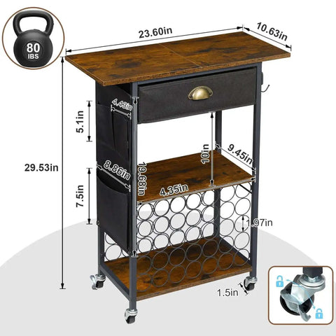 Mobile Craft Cart Organizer With Wheels For Cutting Tools Machines Vinyl Rolls And Heat Press Stand