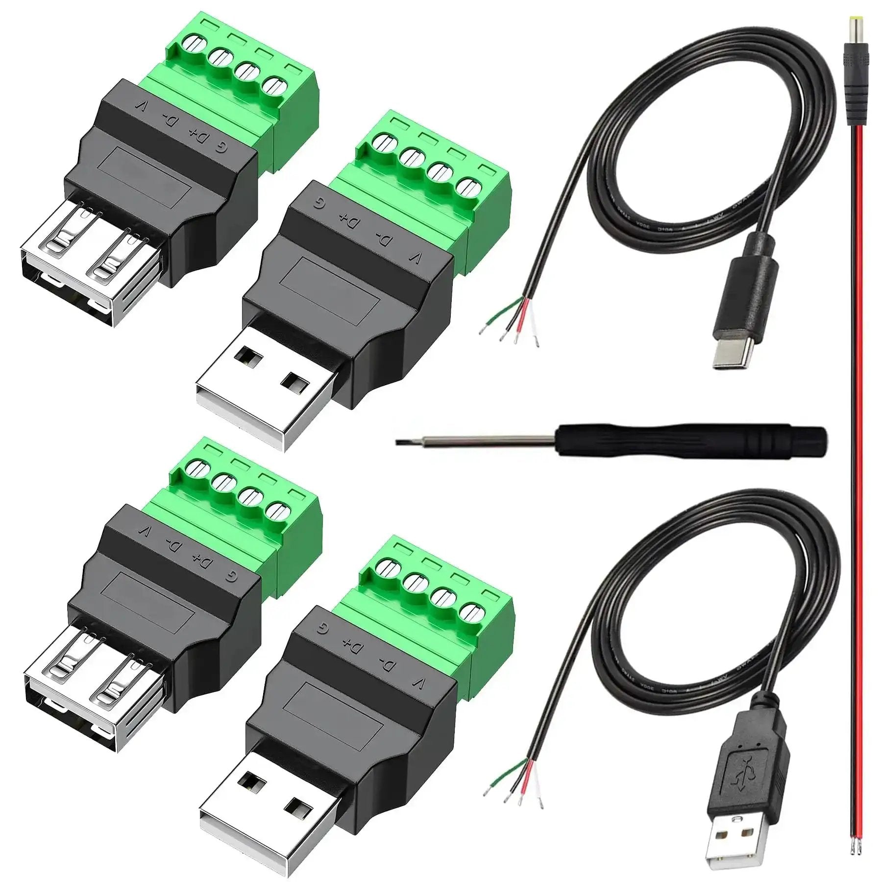 USB 2.0 Type A To 4 Pin Terminal Block Connector Adapt...