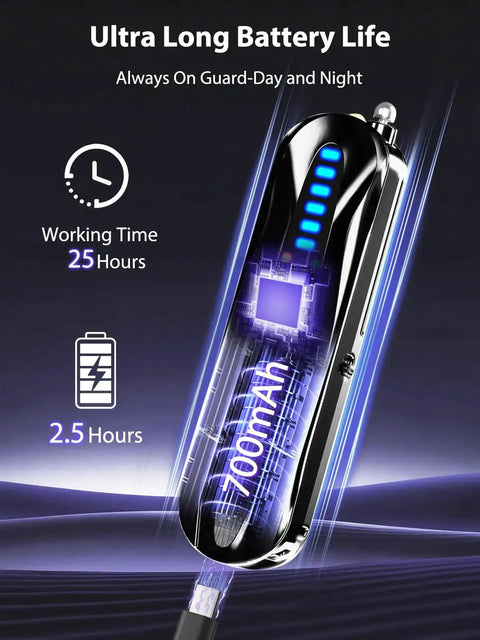 Infrared Pin Hole Camera Finder And Wireless Detector with ultra long battery life display highlighting 700mAh capacity.