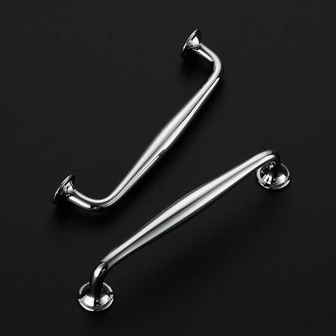 5 Pack 5 Inch Polished Chrome Kitchen Cabinet Handles Solid Zinc Alloy Cupboard and Drawer Pulls, sleek modern design.