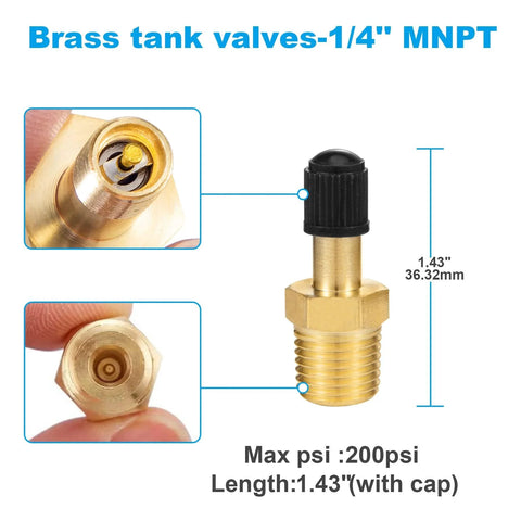 Inflation Schrader Valve With Push To Connect For One Quarter Inch Air Line Tubing And Air Spring Suspension For Semi Truck