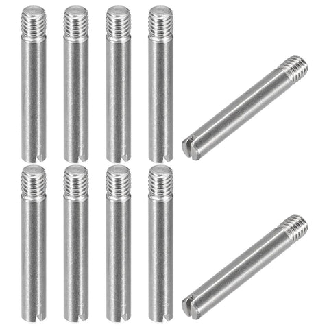 10 Pack M3 X 20mm Slotted Cylindrical Pins With External Thread, 304 Stainless Steel Dowel Pins For Furniture Cabinets And Shelves, Rust Resistant
