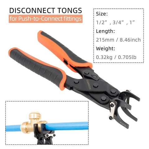 GIANNEER Push Fittings Removal Tool Three Size Disconnect Tongs One Half Inch Three Quarter Inch One Inch For PEX Copper CPVC