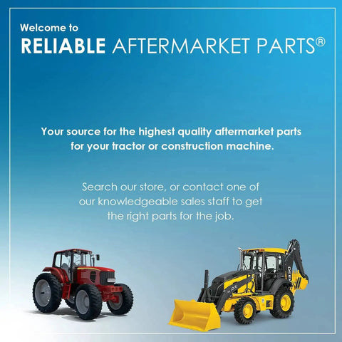 Catalog cover featuring a red tractor and yellow backhoe loader, promoting aftermarket parts for tractors and construction machines.