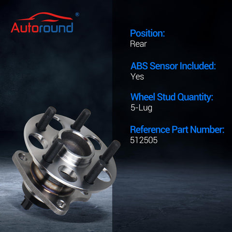Rear Wheel Bearing And Hub Assembly For 2010 To 2015 Toyota Prius And 2012 To 2015 Prius Plug In 5 Lug With ABS