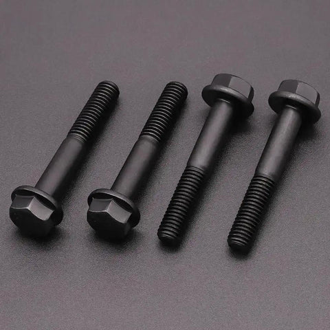 Flanged M8 Hex Bolts 1.25 X 80mm, 8 Pack, Partial Thread, Black Oxide Finish, 10.9 Grade Alloy Steel, Motorcycle And Car Bolt Replacements