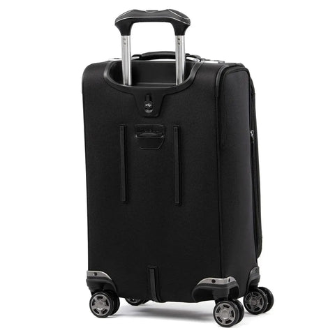 Platinum Elite Softside Expandable 21 Inch Carry On Luggage With USB Port And 8 Wheel Spinner Suiter Shadow Black side view