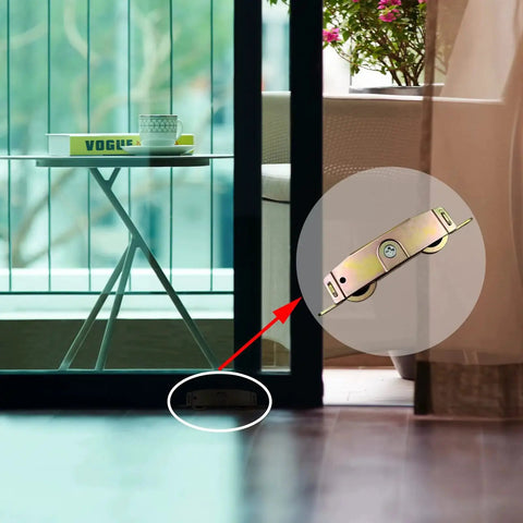 Sliding Patio Door Roller Assembly For One And One Quarter Inch Steel Ball Bearing With Side Adjustment Replacement Kit For Wood Aluminum And Vinyl Doors Compatible With Popular Brands Like Jeld Wen Milgard Marvin Peachtree Caradco And More 2 Pack shown installed on patio door