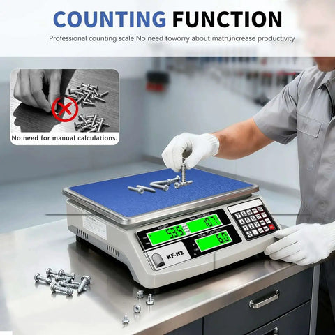 Heavy Duty Industrial Counting Scale With 30kg Capacity And 0.5g Precision For Coins And Parts Rock Solid Pro Grade Digital Scale With RS232 Port For PC Or Printer Switchable Units Kg G Lb Clear LCD Display USA Sensor For Accurate Readings