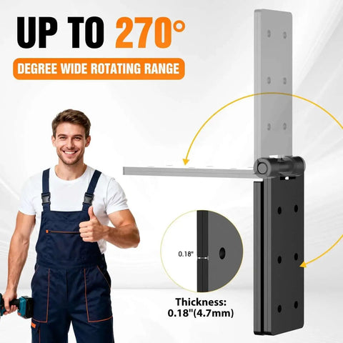 270 Degree Folding Hinge Set For Bifold Doors And Cabinets Double Layer Black Iron Build Rugged Heavy Duty Diagram
