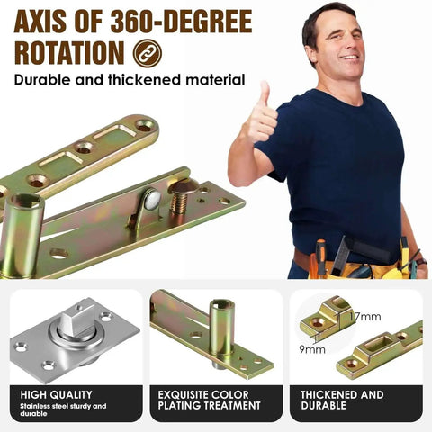 Hidden Door Hinges With Ball Catch For Heavy Duty 220 LB Wood Doors 360 Degree Secret Bookcase System, durable hardware image