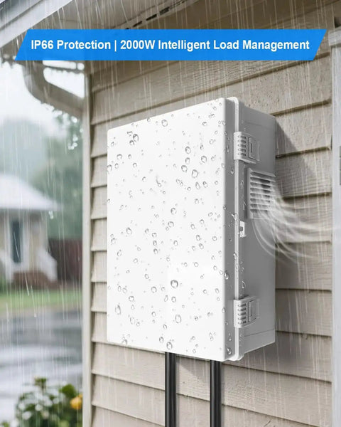 Outdoor Electrical Box With Built In Thermostat And Fan For Easy Temperature Control, Ventilated ABS Enclosure in rain