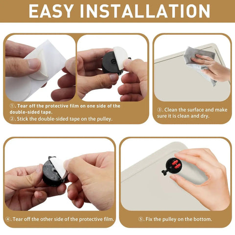 Step-by-step guide for installing Four Pack Self Adhesive Caster Wheels 1.37 Inch Diameter On Furniture and Appliances
