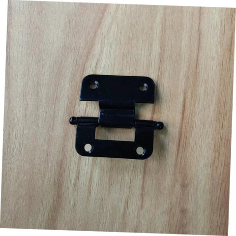 Black self-closing cabinet hinge on wood, part of 10 Pack Self Closing Cabinet Hinges For Kitchen Bathroom And Wardrobe With Flush Design.