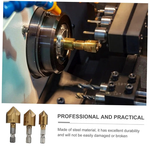 3 Piece Steel Chamfering Cutter Set With Self Centering Bifurcated Tip High Performance Milling Tool for precision machining