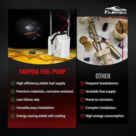Comparison of Farpida Fuel Pump and other models, highlighting efficiency, stability, and installation benefits.