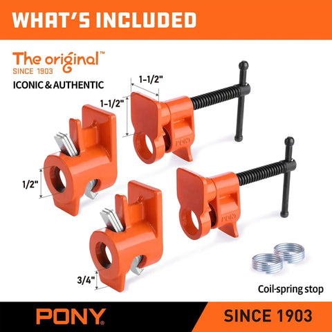 Two Pack Fifty Two Inch Wood Gluing Pipe Clamp Fixture For One Half Inch Black Pipe For Woodworking Projects With Long Reach Heavy Duty Clamp Set