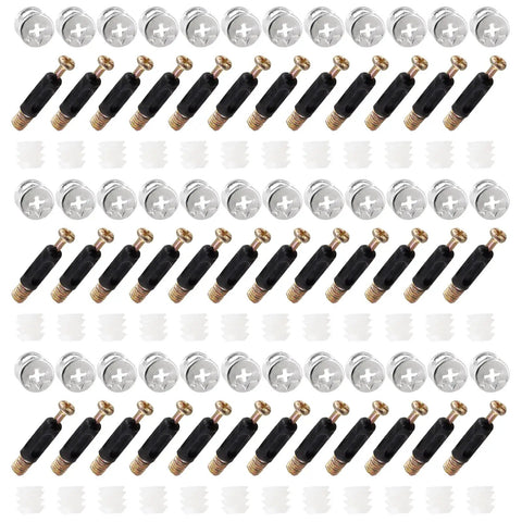 36 Set 3 In 1 Furniture Connecting Kit For Cabinets Drawers And Wardrobes With M6 40mm Cam Screws Cam Fittings And Cam Lock Nuts