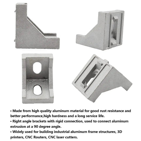 10 Pack Aluminum Profile Corner Bracket 40x35x40mm For 4040 Series 8mm Slot Aluminum Extrusion L Shape Right Angle Connector