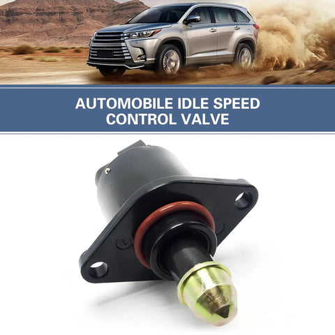 Icyfond car idle air control valve, black flange mount with red O-ring and brass tip; replaces OEM 90380 10526 90325864.