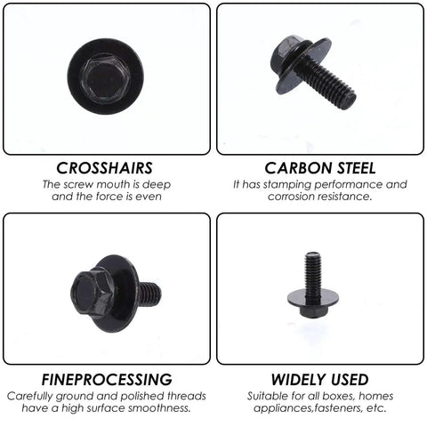 Close-up view of screws from the 160Pcs Car Screw And Retainer Clip Kit with durable carbon steel