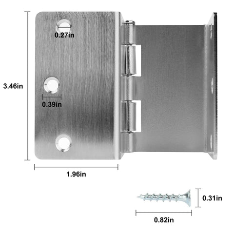 Expandable Handicap Door Hinges Offset Two Swing Hinges In Satin Chrome For Wheelchair Accessibility with dimensions and screw