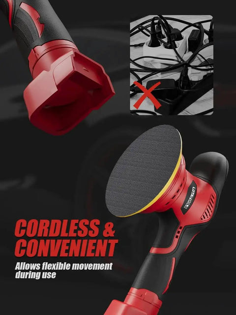 Cordless Car Polisher And Orbital Buffer For Detailing With Six Variable Speeds Up To 5500 RPM No Battery Included.