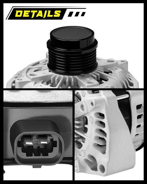 Upgraded 170A 12V Alternator With 6-Groove Decoupler Pulley For Chevy Silverado 1500 2014-2018 4.3L 5.3L 6.2L Camaro