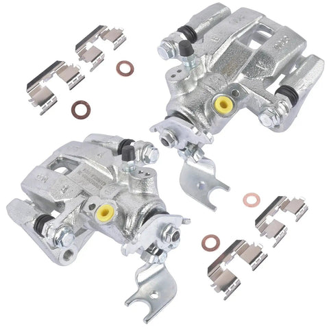 Weonefit rear brake caliper assembly with bracket; two calipers with mounting hardware for Honda/Acura