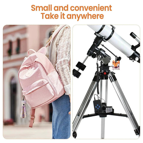 Microfiber Eyeglasses Cleaning Cloths With Neoprene Pouch 6 Pack attached to pink backpack with telescope in background