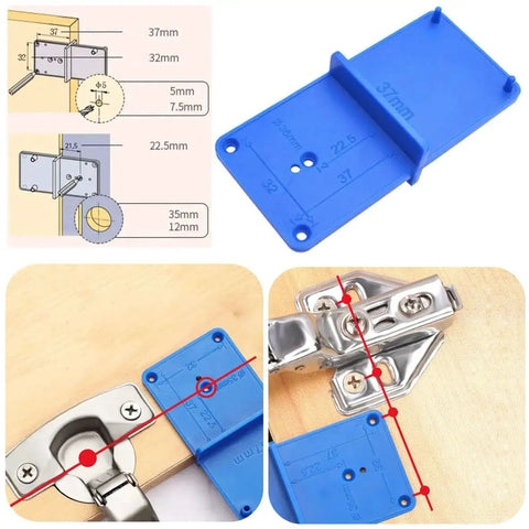 Concealed 35mm Hinge Jig Kit With Adjustable Depth Carbide Forstner Drill Bit For Hinge Boring Hole Saw Cutter For Door Hinges Drilling Guide For Cupboard And Cabinet Doors No Fuss Installation
