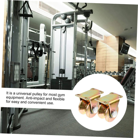 Beefy Two Pack Heavy Duty Sliding Door Pulley Block With Steel Wheel Track Roller for gym equipment installation