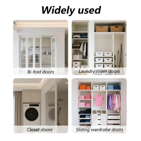 Bi Fold Door Top Roller Guide Wheel And Top Pivot Spring Loaded Bifold Closet Door Repair Kit illustration showing bi-fold, laundry, closet, and sliding wardrobe doors.