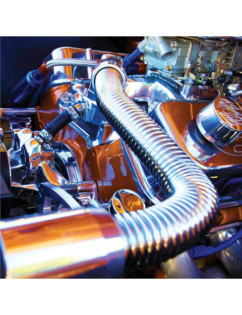 Automotive flexible 24-inch stainless steel radiator coolant hose kit with caps, universal