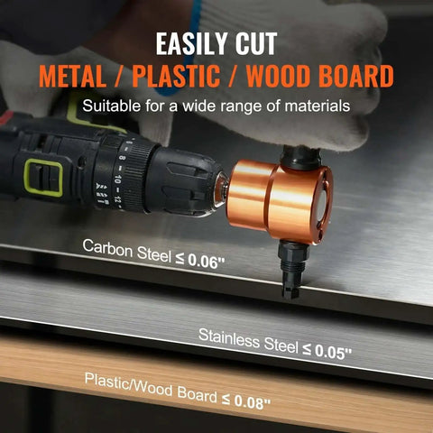 Double Head Sheet Metal Nibbler Cutter Drill Attachment With 360 Degree Cutting And Extra Punch Die for metal, plastic, wood durability