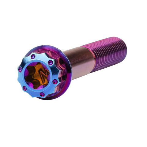 Titanium Flange Bolts 12 Point Head M10 X 40mm Pack Of 4 Burnt Blue Grade 5 Titanium Alloy, 1.25mm Pitch, 16mm Flange Diameter