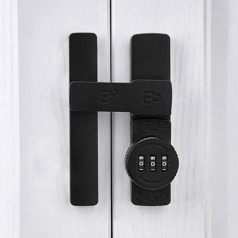 Matte Black 180 Degree Mechanical Password Lock, 3 Digit Keyless Flip Latch For Barn Doors Windows Cabinets Garden Bathroom And Privacy Protection, Zinc Alloy Construction For Strong Durable Security.