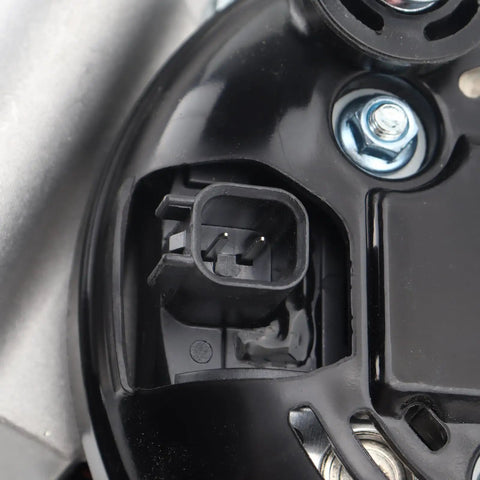 Close-up of plug connector on 12V 160A Alternator With Six Groove Pulley Replacement for 2015 2017 Chrysler 200 and 2014 2022 Jeep Cherokee