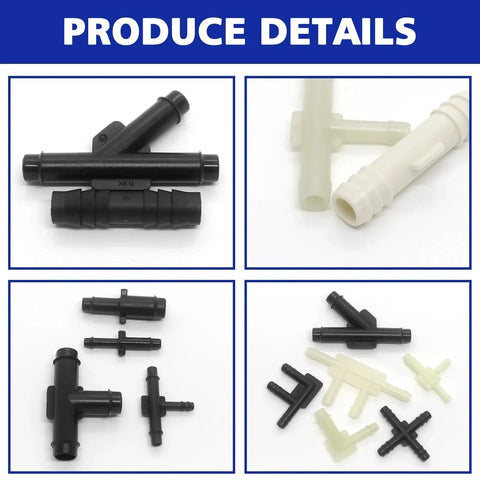 Automotive Vacuum Tubing Connector Kit With 34 Sizes And 165 Pieces, Vacuum Tee Connectors in black and beige colors
