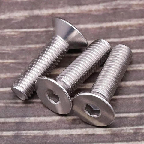 Beefy Flat Head Socket Cap Screws M6 x 12mm Countersunk, DIN7991, 304 Stainless Steel 18-8, Allen Hex Drive, 25 Pack