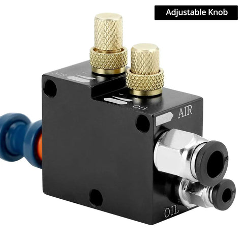 Mist Coolant Lubrication Spray System for CNC Lathe Milling and Drill Machines with adjustable knobs and connectors