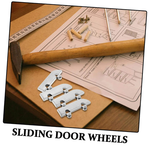 Heavy Duty Stainless Steel Sliding Door Bottom Wheel Set 4 Piece Track Rollers on installation guide with tools